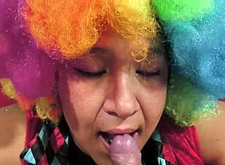 Curvy Latina Wife Bent Over for Halloween Doggystyle Pound