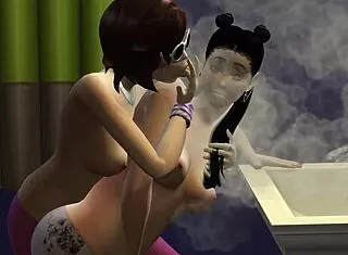 Lesbians Lick Pussy In Public Toilet Sims 4
