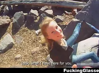 i'm pounding this glasses-wearing teen on the beach after mall pickup