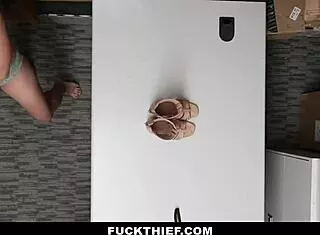 Cute Asian Shoplifter Fucked Hard by Cop for Crime!
