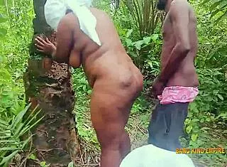 hot bbw stepsister fucked doggy missionary in jungle forest