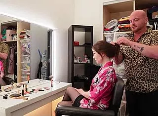 German petite teen Emily tricks guy backstage for creampie quickie