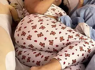chubby ebony babe farts loud on bed showing fat ass