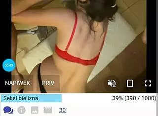 polish babe kneels for sloppy bathroom blowjob oral action