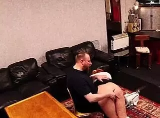 security cam catches british redhead daddy roleplay face fucking tight pussy at work