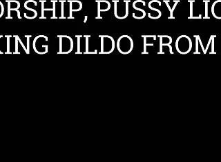 goddess slave licks feet worships pussy then sucks ass dildo deep