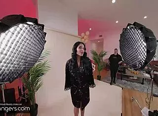 Anissa Kate's Busty Brunette Body Bounces in VR Girl of the Month Bang