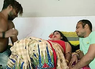 Desi Wife Shares Homemade Threesome with Hubby Bent Over Doggystyle Talking Dirty