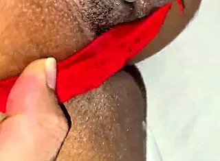 Curvy sister-in-law's pussy drips thick cum