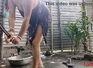 VILLAGE WIFE OUTDOOR FUCKED BY HUSBAND'S FRIEND