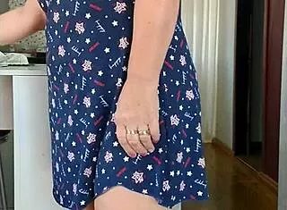 filmed my see-through dress stepmom in kitchen morning flash