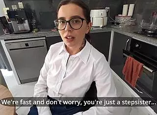 stepsister's jeans ripped for surprise anal interview fuck?