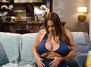 She watches but ends up licking ass and squirting cunts together