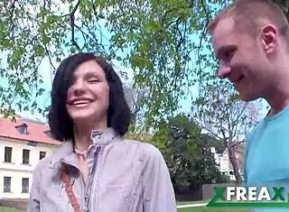 ukrainian lina arian park tease to 3-guy gangbang 🔥💦