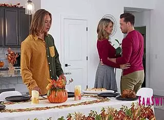 family thanksgiving turns shocking with mommies sucking group cocks?