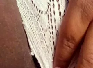 what's a naughty wife in lingerie doing rubbing her big cameltoe pussy solo like that?