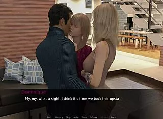 couple invites stranger 3some blonde brunette handjob squirting swingers