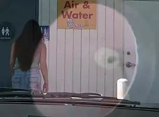 Talia Palmer Sucks Cock Through Glory Hole
