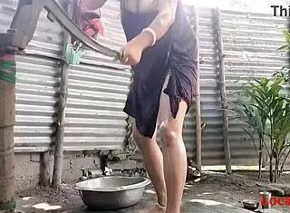VILLAGE WIFE OUTDOOR FUCKED BY HUSBAND'S FRIEND