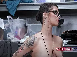 What Happens When Big Butt Burglar Gets Caught by Strict Cop in Garage?