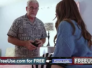 Step-grandpa's princess screams riding his huge cock