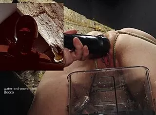 Vibrator Deep in Hood Sparks Intense Enema Thrills