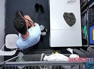 What Happens When Big Butt Burglar Gets Caught by Strict Cop in Garage?