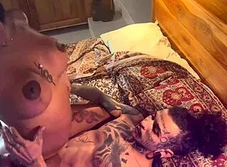 hotwife licks stepsister's toy-filled pussy while hubby watches cheating doggystyle