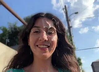 😲 village whore's face drenched in triple public cumwalk load 💦