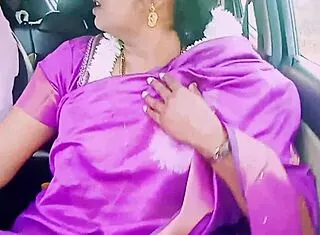 Indian Saree Housewife's Car Handjob Rimjob Dirty Talk Romance
