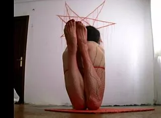 Skinny long hair gay crossdresser loves dirty feet play