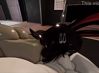 Master's Cute Bunny Deepthroats Rough in Roblox