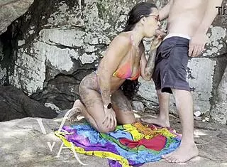 Muscular Brazilian Latina Bodybuilder Fucks Me Full of Cum at Nudist Beach