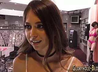 petite black teen sucks jerks and fucks at gloryhole in HD