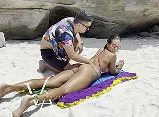 Muscular Brazilian Latina Bodybuilder Fucks Me Full of Cum at Nudist Beach