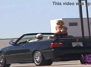 Risky Outdoor Flashing Mindy’s Enormous Tanned Tits in Florida
