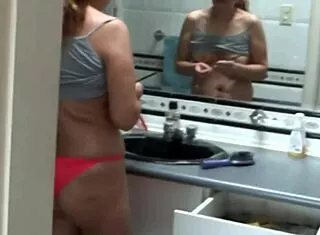 voyeur spies stepmom stripping in bathroom before milf sex compilation