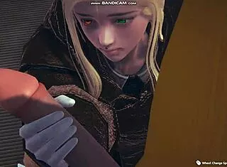 Blonde In White Lingerie Whipped And Fucked In Game