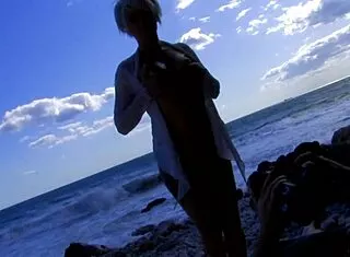 wanna see blonde mom ride huge cock on beach?