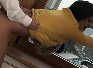 White cock fucks bhabi everywhere then covers her huge tits in cum
