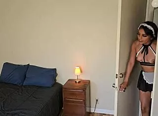sasha sweetness' tight latina maid pussy stuffed by big cock after halloween toying catch