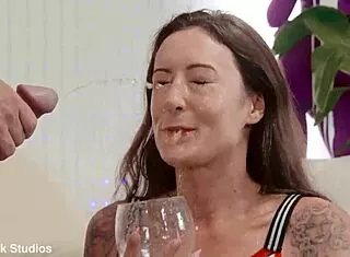 skinny anal slut gulps piss chokes on cock all holes ravaged