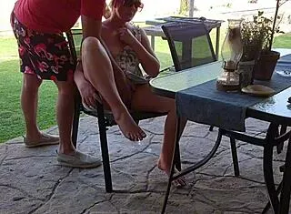 StepMom and I Mutual Masturbate Bent Over Outdoor Doggystyle Creampie Fuck