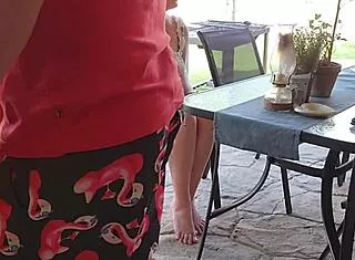 StepMom and I Mutual Masturbate Bent Over Outdoor Doggystyle Creampie Fuck