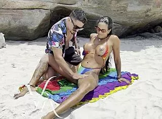 Muscular Brazilian Latina Bodybuilder Fucks Me Full of Cum at Nudist Beach
