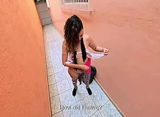 Smoking Student’s Clothes Ripped Off for Outdoor Pussy Fuck and Cum Swallow
