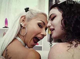 imagine veronica leal and lydia black guzzling cum in wild 5on2 dp gangbang!