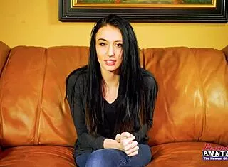 petite inked brunette olyssia rims dildo fingers and gulps