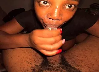 glasses nerd slut suck bbc eyes open cum on face?