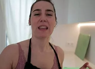 kitchen cake leads straight to interracial big ass blowjob